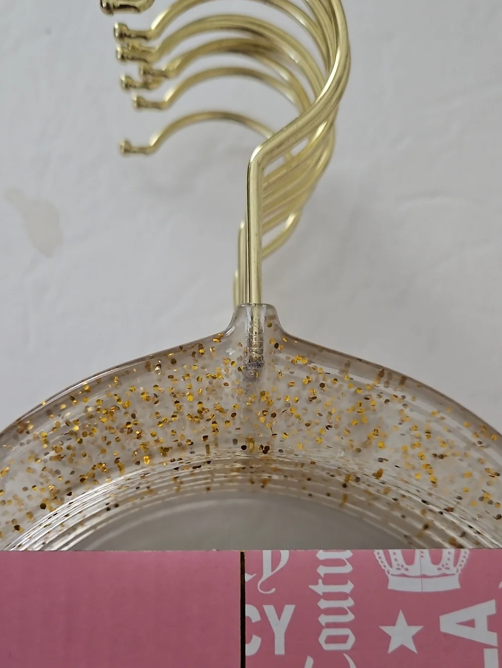Juicy Couture NWT Gold Speckled Clear Hangers